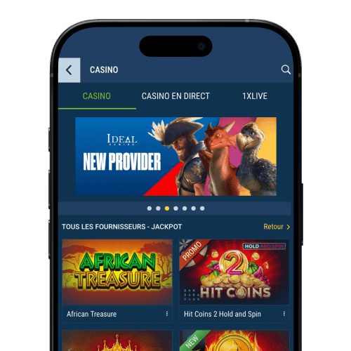 Capture d'écran de l'application 1xbet pour smartphone