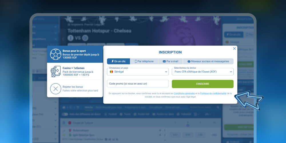 accepter les conditions