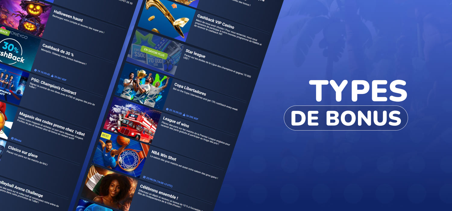 different types of casino bonuses