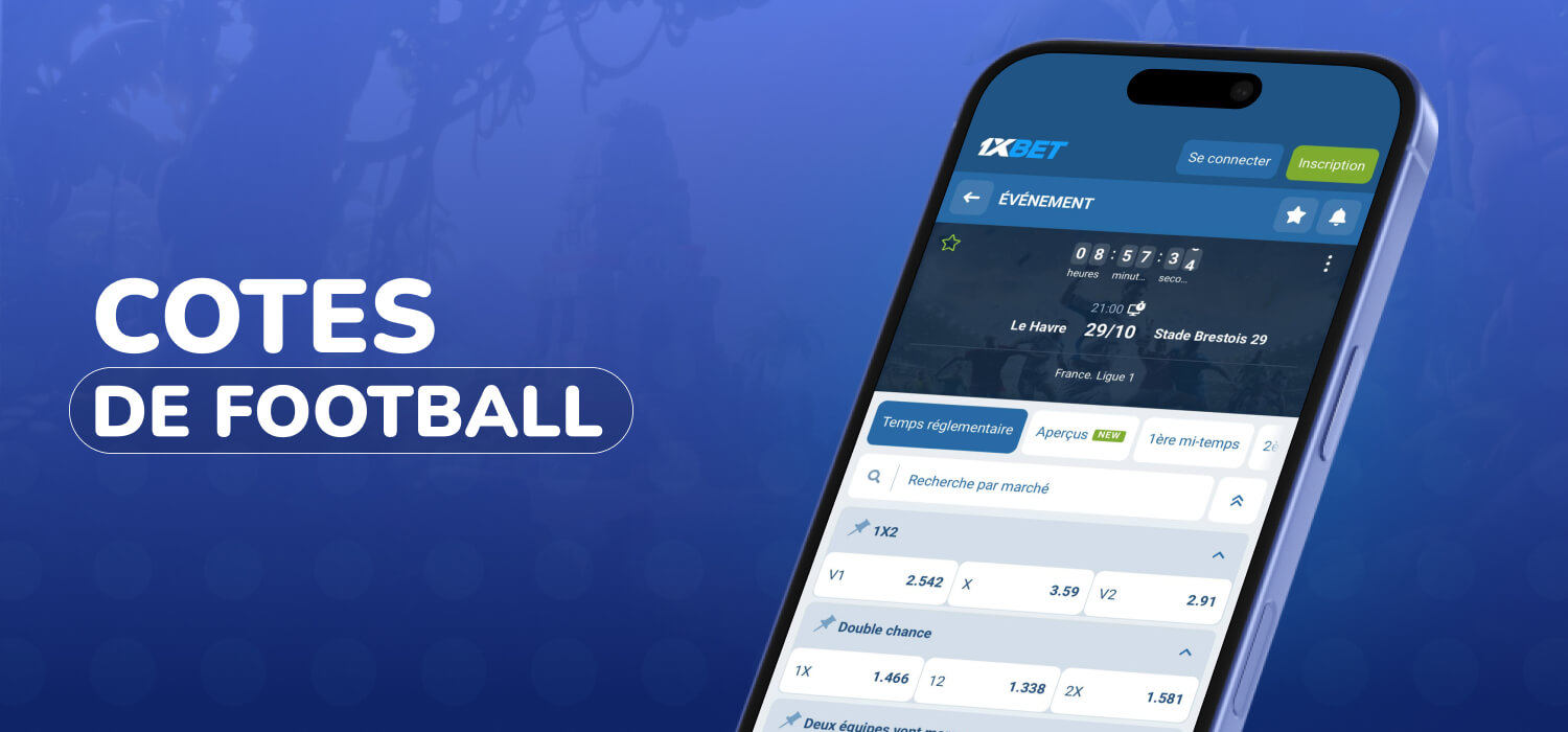 football odds at 1xbet casino