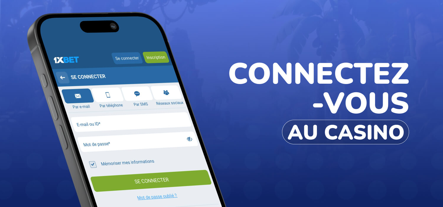 login 1xbet casino account