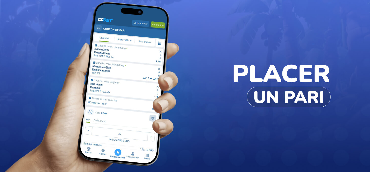 place a live bet at 1xbet