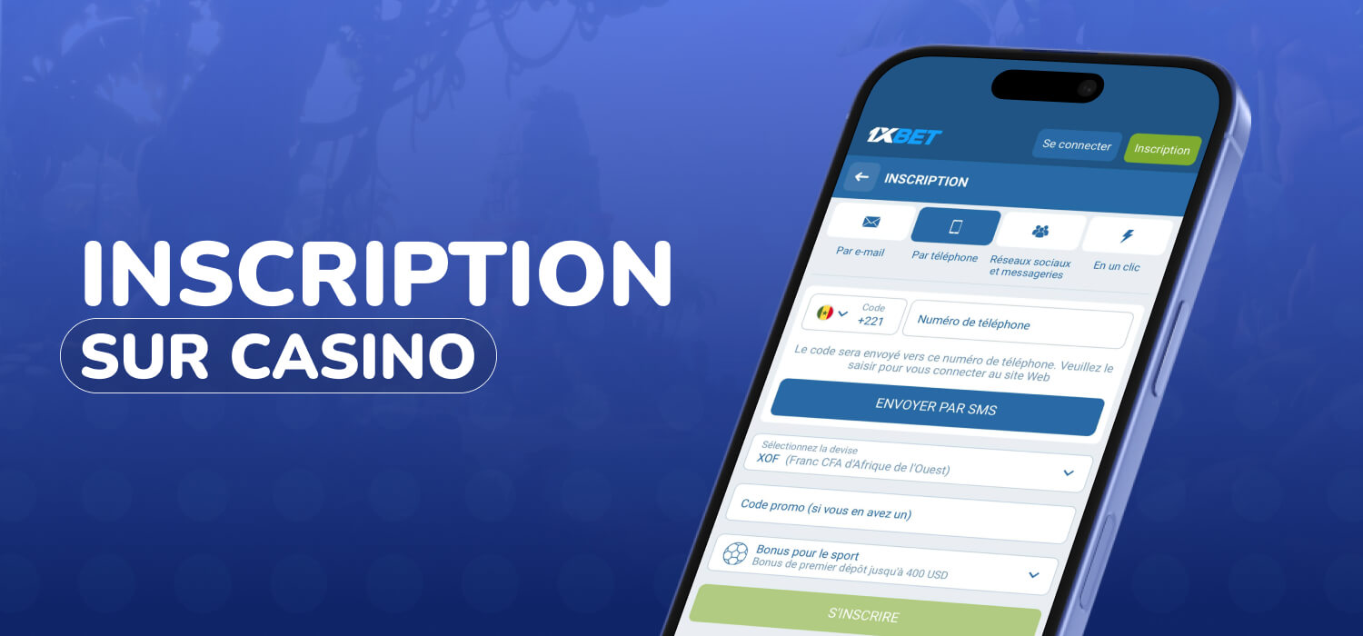 registration on 1xbet casino
